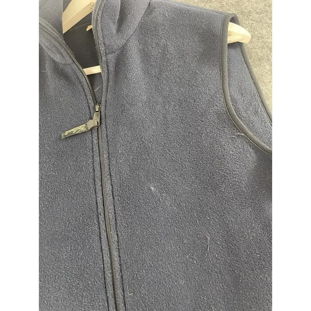 Woolrich Vest Mens Medium Blue Fleece Polartec Sleeveless Sweater Jacket N233
